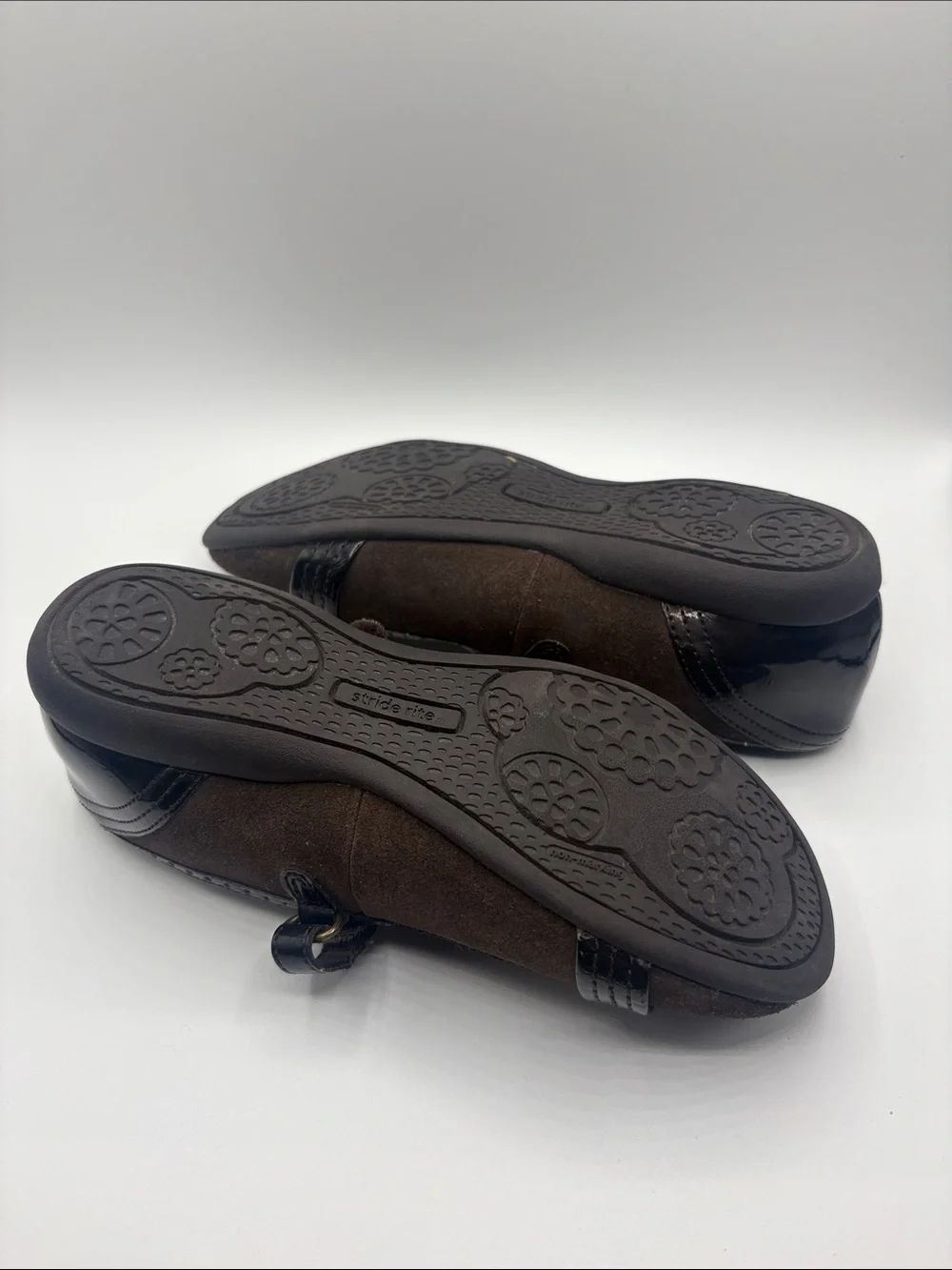 Stride Rite Girls Brown Mary Jane Flats with Buckle Detail